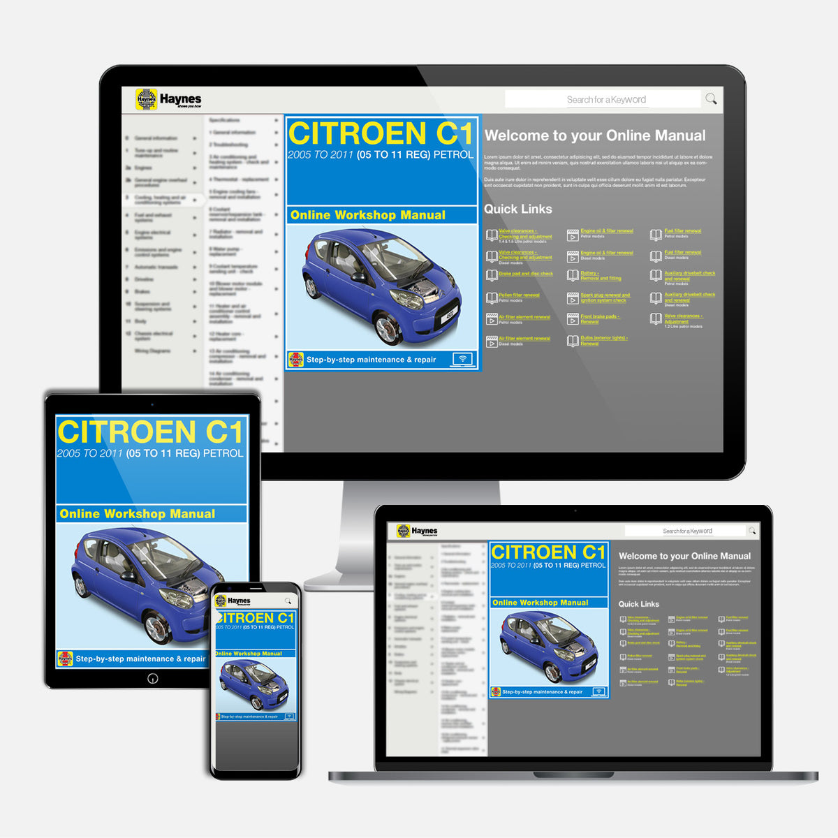 Citroen C1 Petrol (2005-2011) Haynes Repair Manual