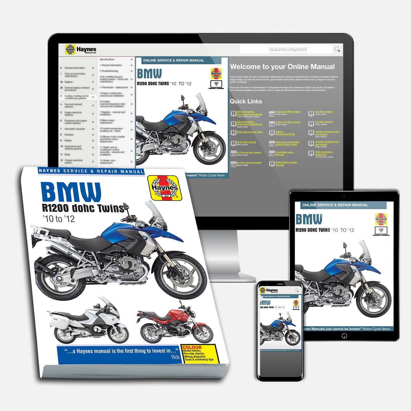 BMW R1200 dohc (2010-2012) Haynes Repair Manual Bundle