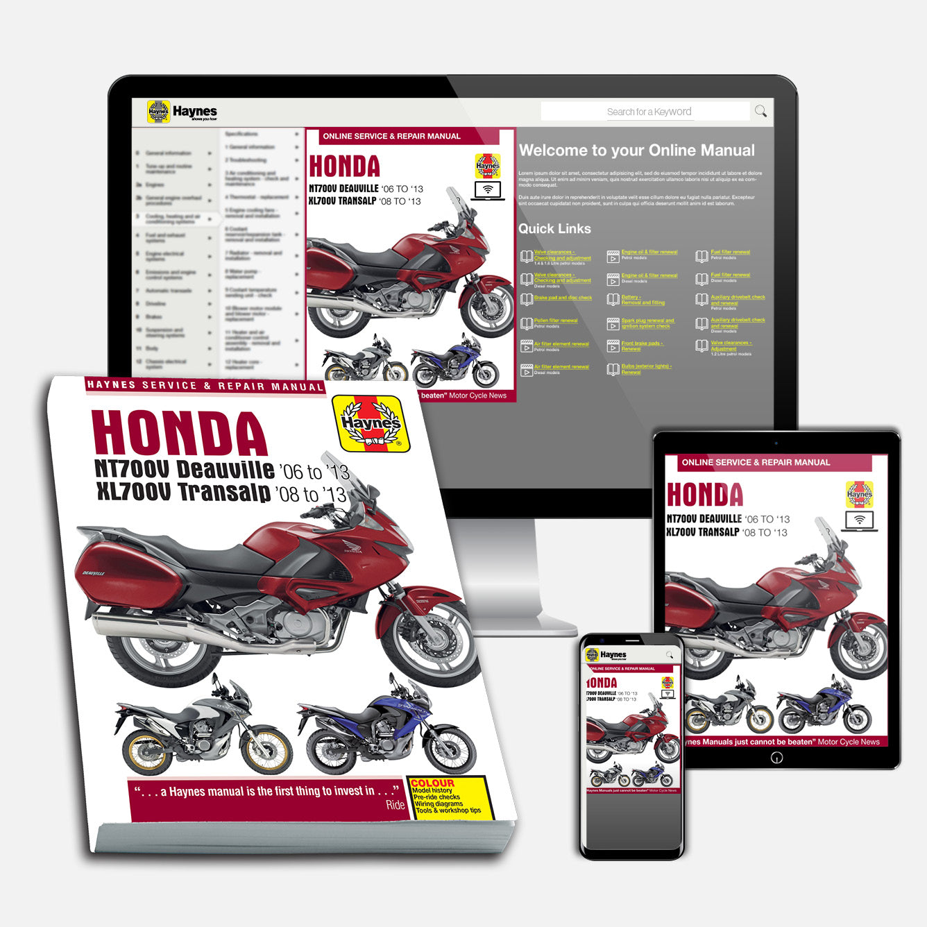 Honda NT700V Deauville & XL700V Transalp (2006-2013) Haynes Repair Manual