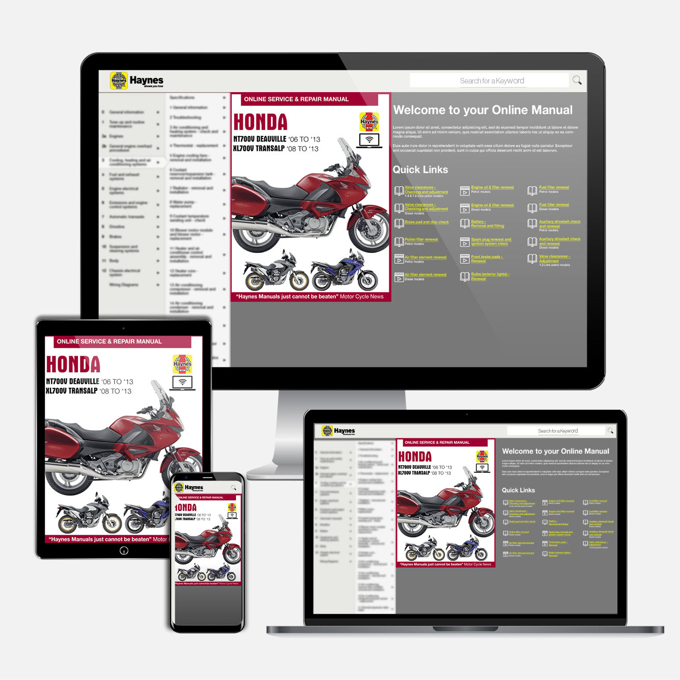 Honda NT700V Deauville & XL700V Transalp (2006-2013) Haynes Repair Manual