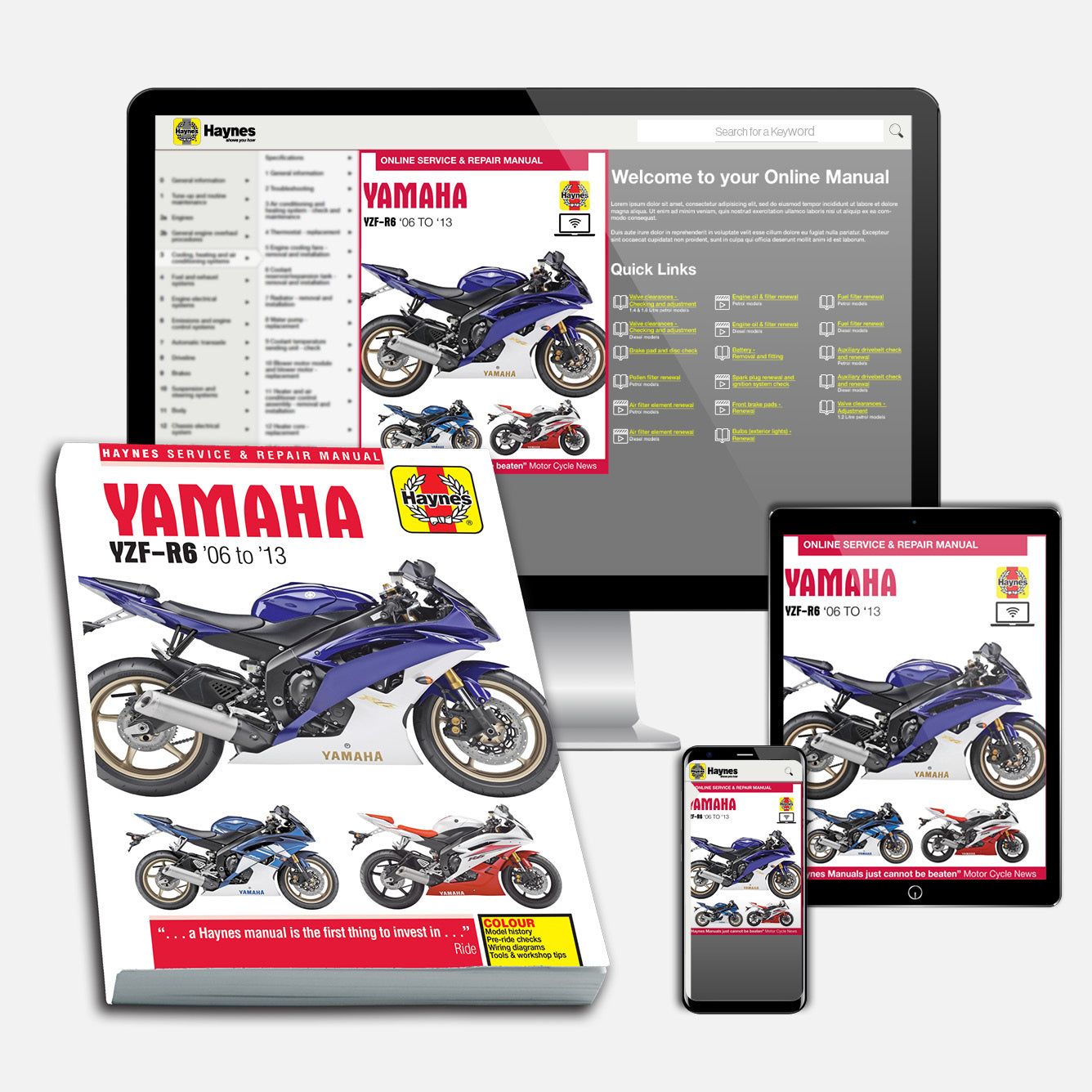 Yamaha YZF-R6 (2006-2013) Haynes Repair Manual Bundle