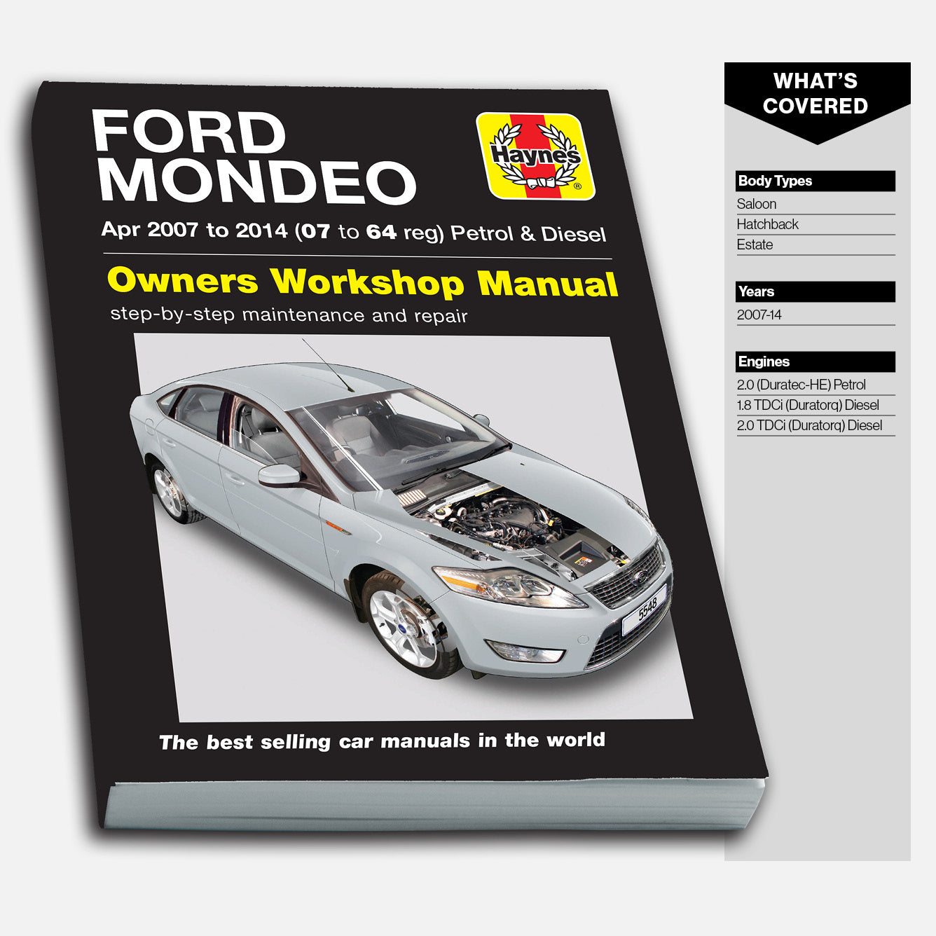 Ford Mondeo repair manual on a white background