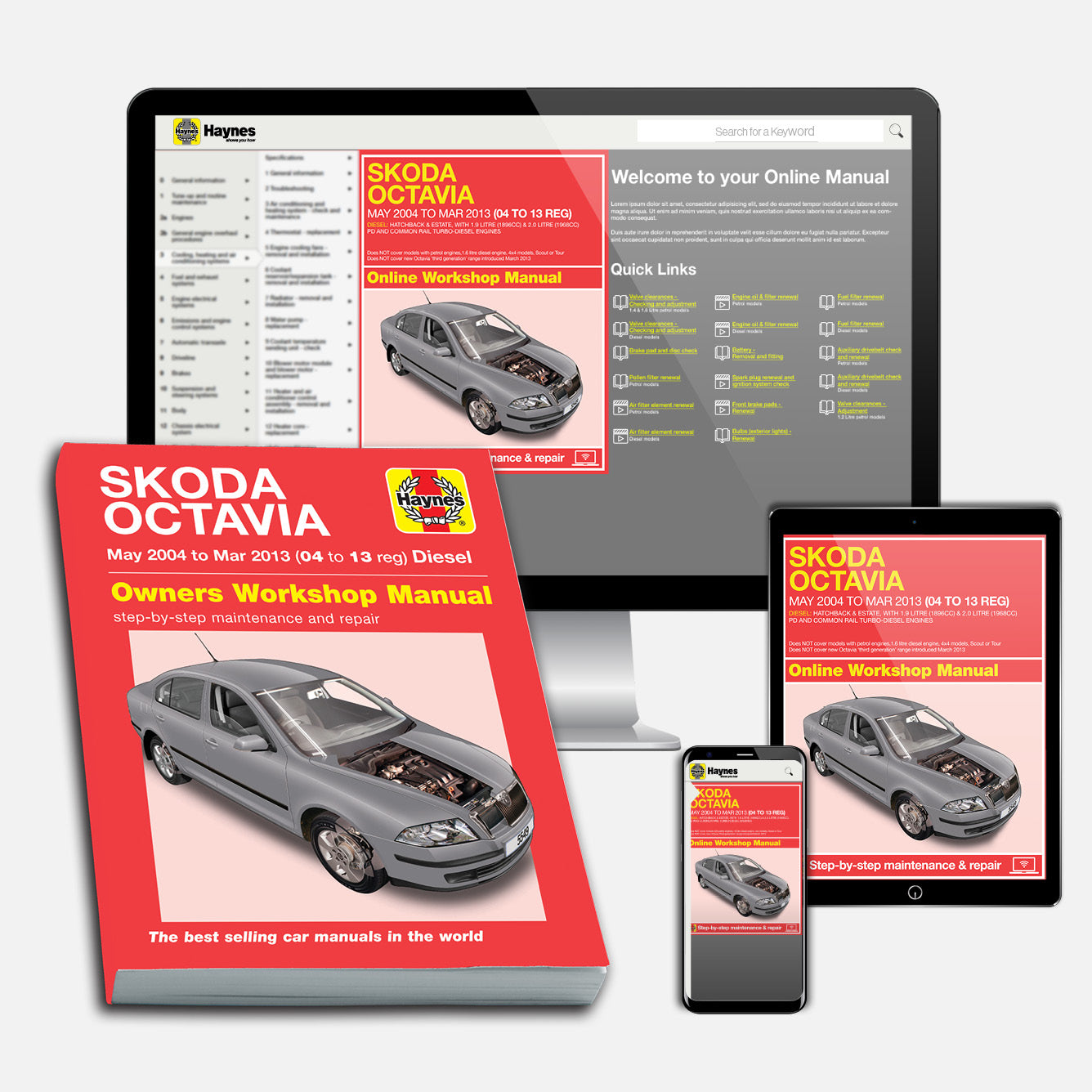 Skoda Octavia Diesel (May 2004-Mar 2013) Haynes Repair Manual Bundle