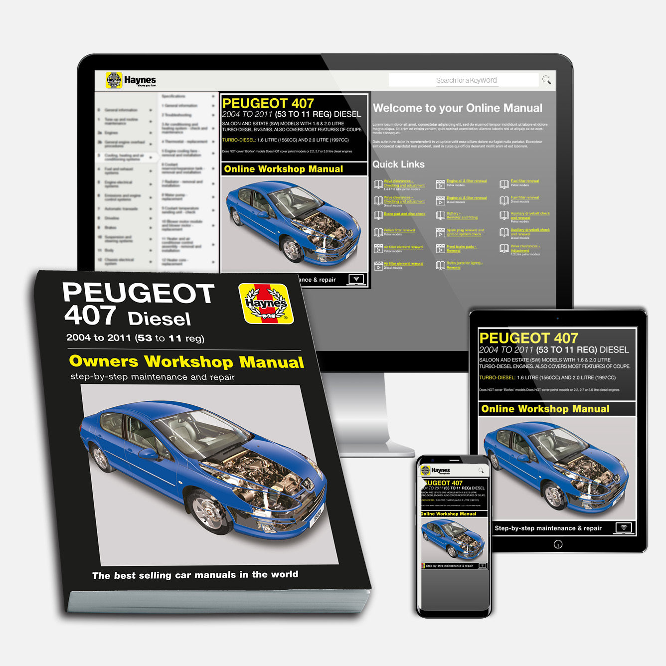 Peugeot 407 Diesel (2004-2011) Haynes Repair Manual