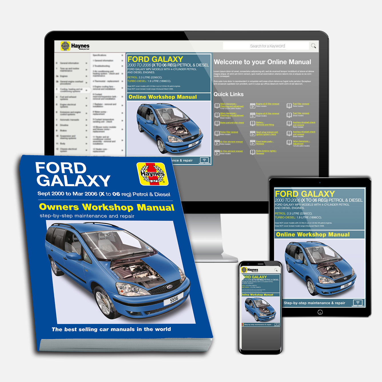 Ford Galaxy Petrol & Diesel (2000-2006) Haynes Repair Manual Bundle