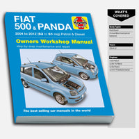 Haynes Fiat 500 & Panda owners workshop manual on a white background