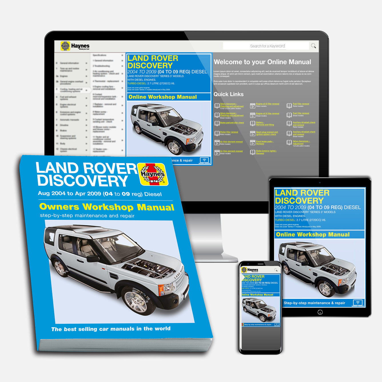 Land Rover Discovery Diesel (Aug 2004-Apr 2009) Haynes Repair Manual Bundle