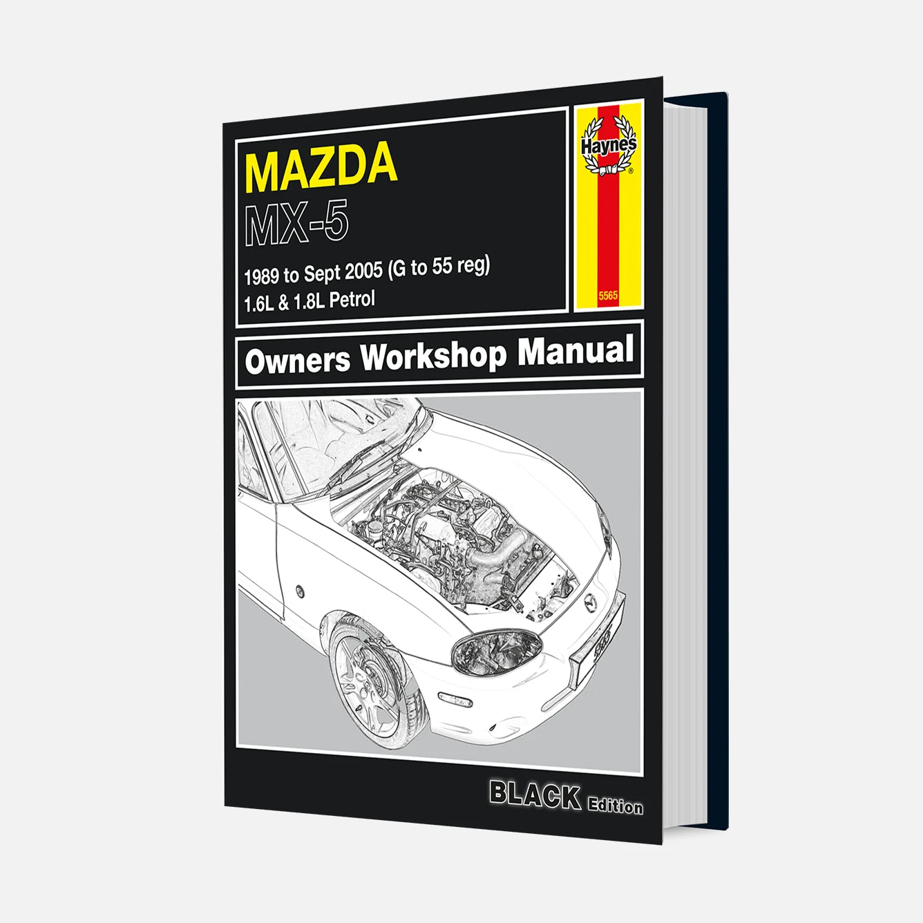 Mazda MX-5 repair manual on a white background