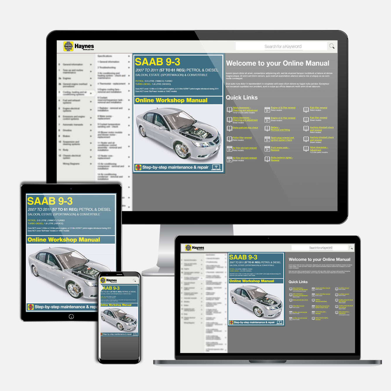 SAAB 9-3 Petrol & Diesel (2007-2011) Haynes Repair Manual