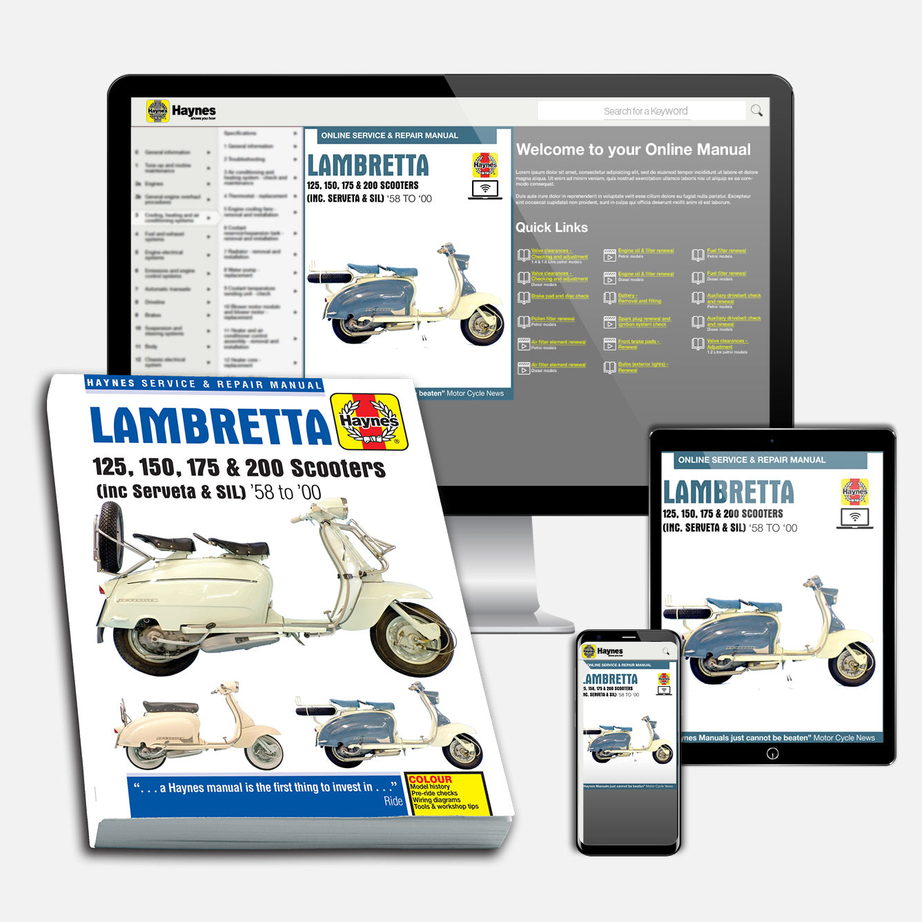 Lambretta Scooters (1958-2000) Haynes Repair Manual Bundle