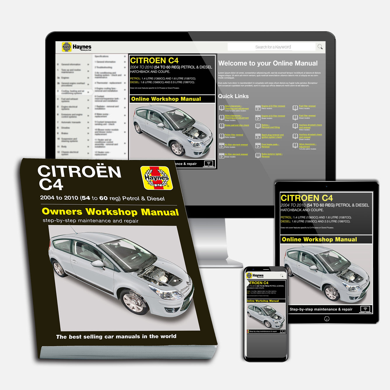 Citroen C4 Petrol & Diesel (2004-2010) Haynes Repair Manual