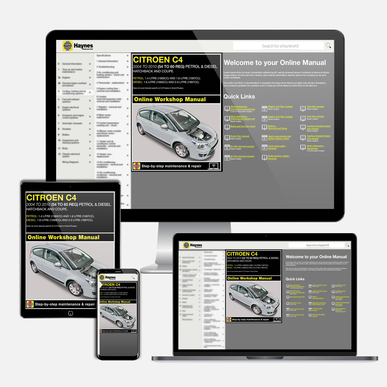 Citroen C4 Petrol & Diesel (2004-2010) Haynes Repair Manual