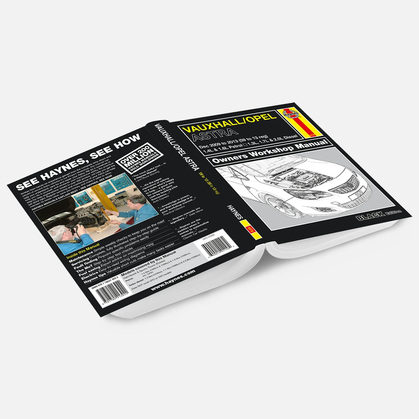 Open manual with Vauxhall/Opel branding on a white background