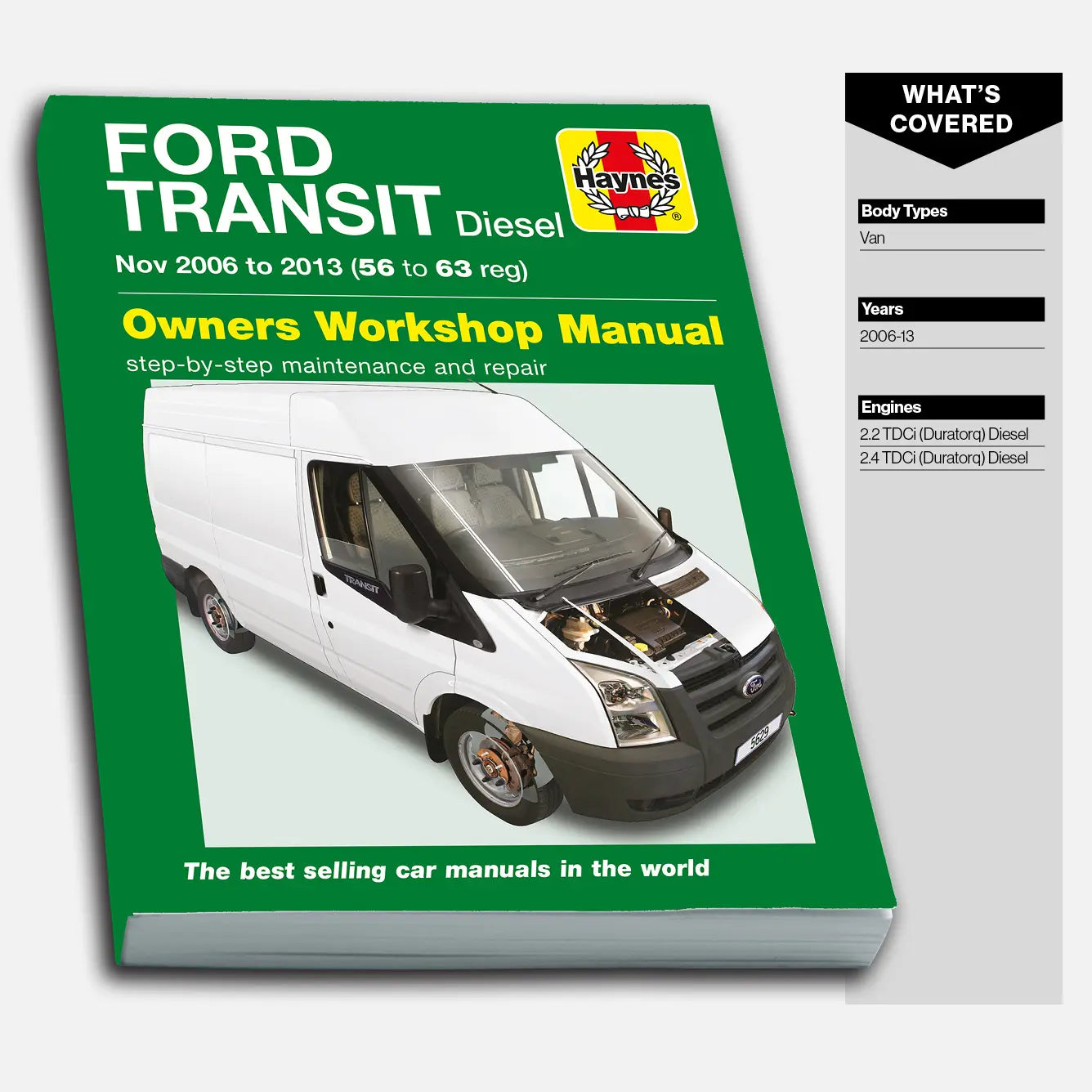 Ford Transit Diesel owners workshop manual with a white van on the cover