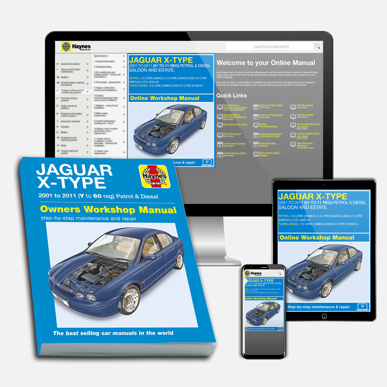 Jaguar X Type Petrol & Diesel (2001-2011) Haynes Repair Manual Bundle