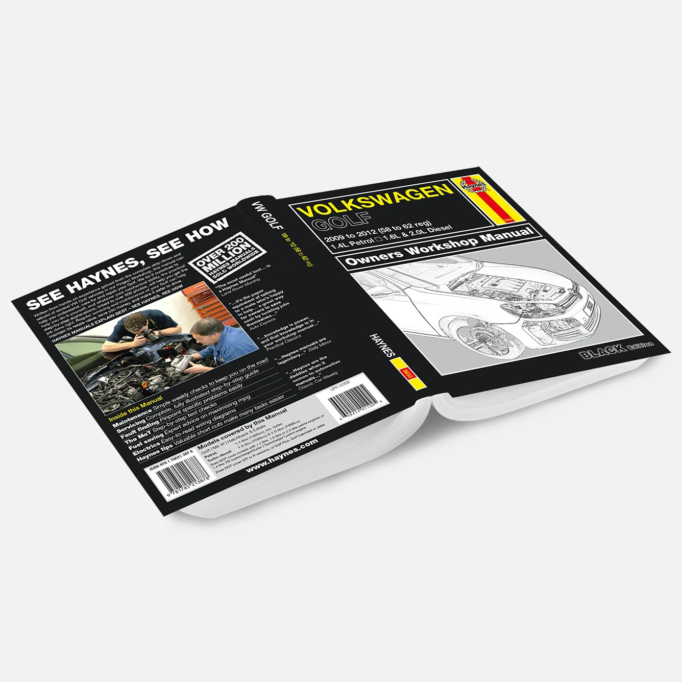 Ford Focus Haynes manual on a white background
