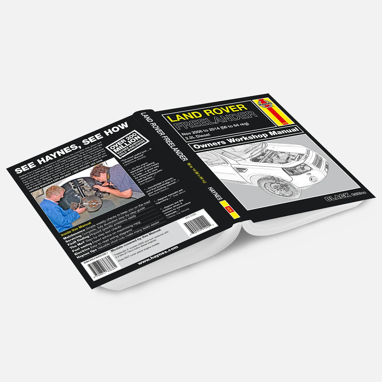 Haynes manual for Land Rover on a white background