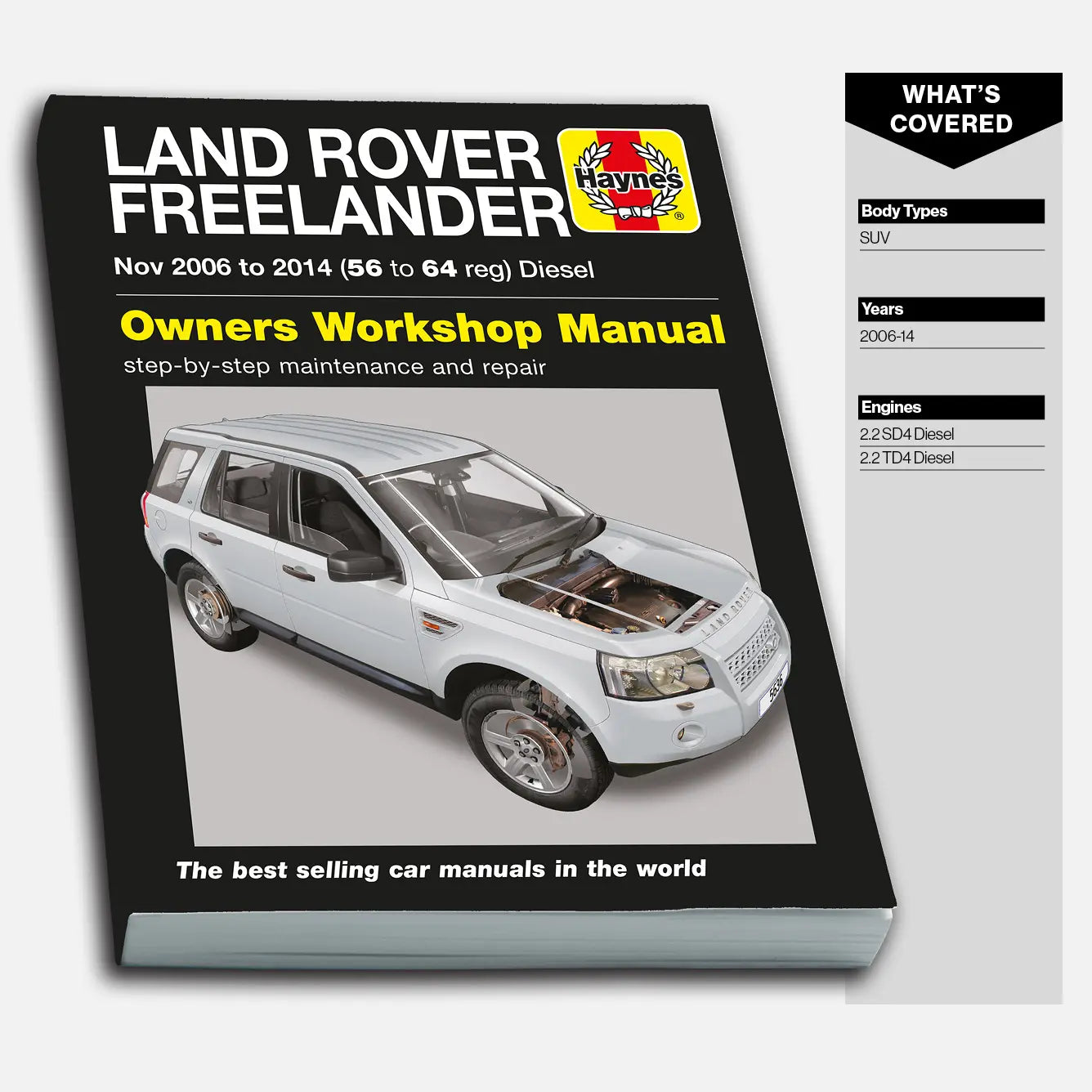 Land Rover Freelander owners workshop manual on a white background