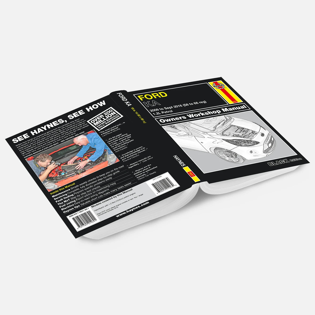 Haynes Ford workshop manual on a white background