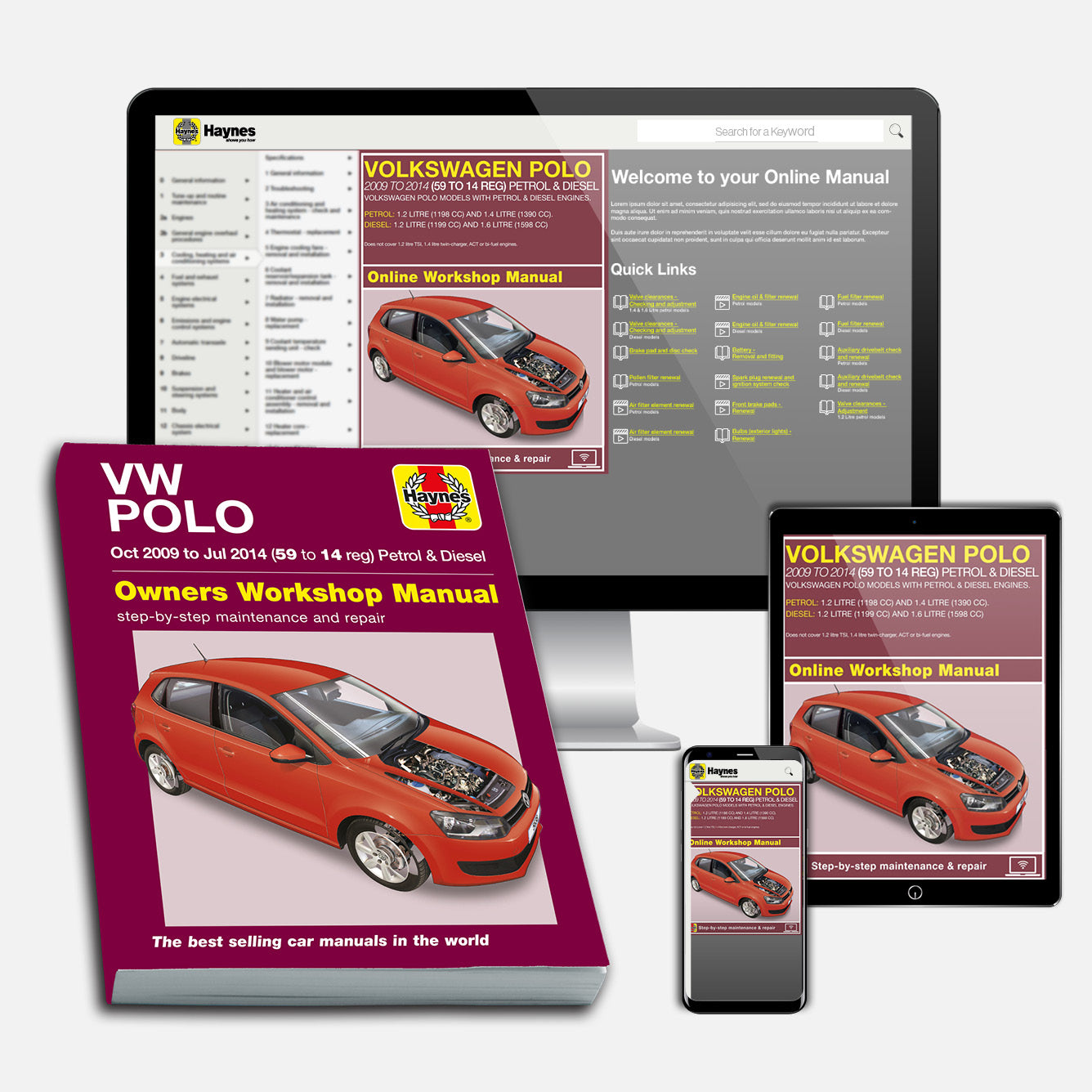 Volkswagen Polo (2009-2014) Haynes Repair Manual Bundle
