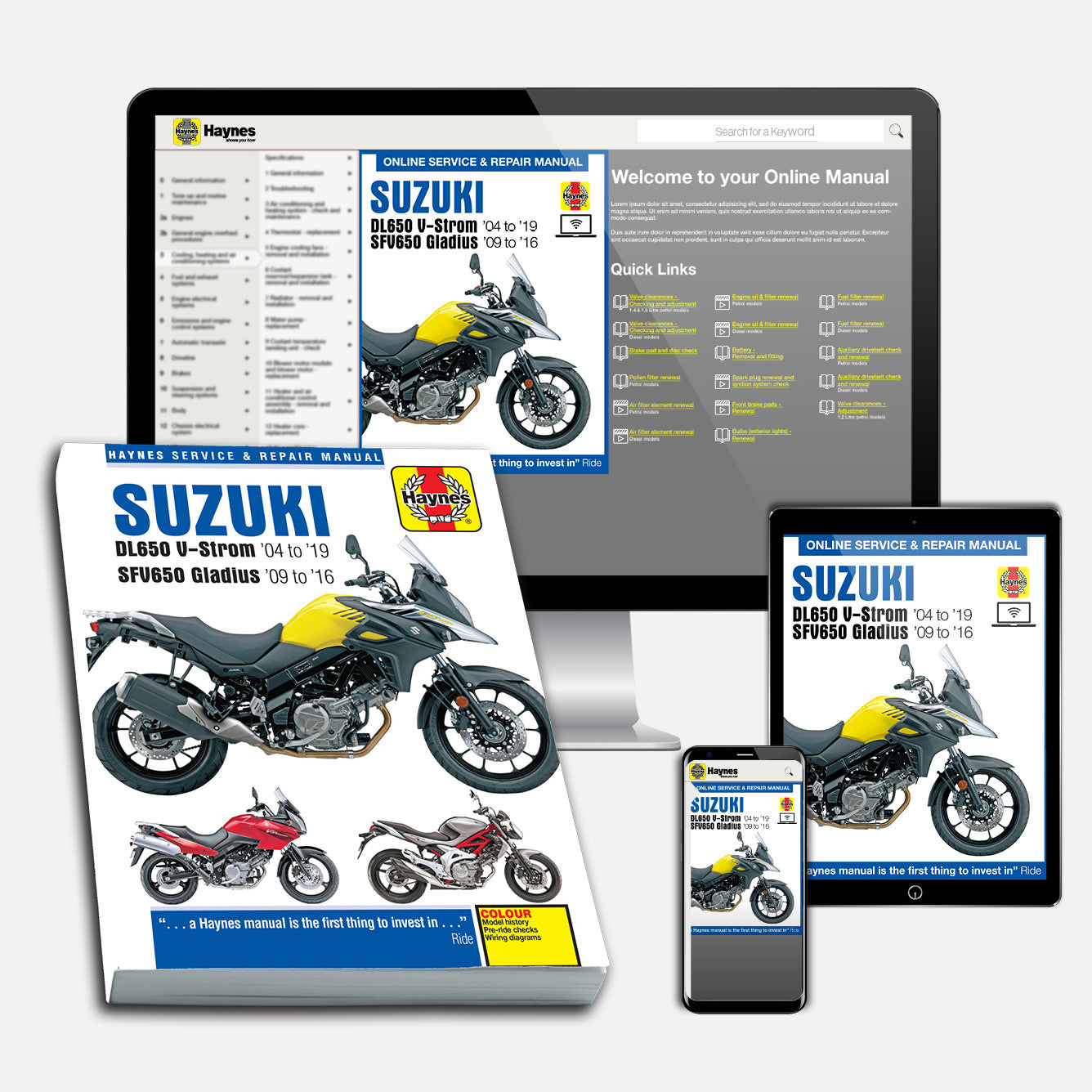Suzuki DL650 V-Strom & SFV650 Gladius (2004-2019) Haynes Repair Manual