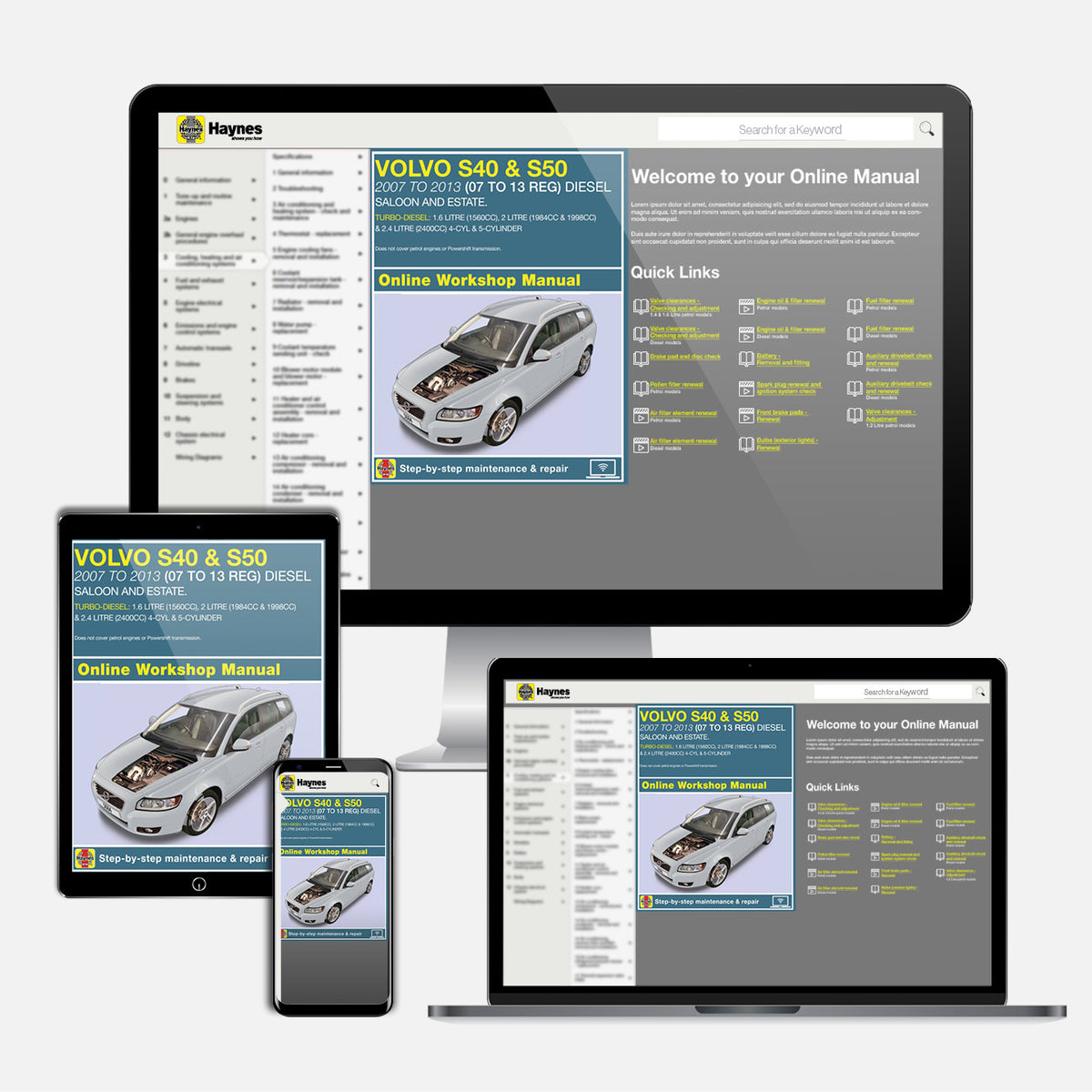 Volvo S40 & V50 Diesel (2007-2013) Haynes Repair Manual