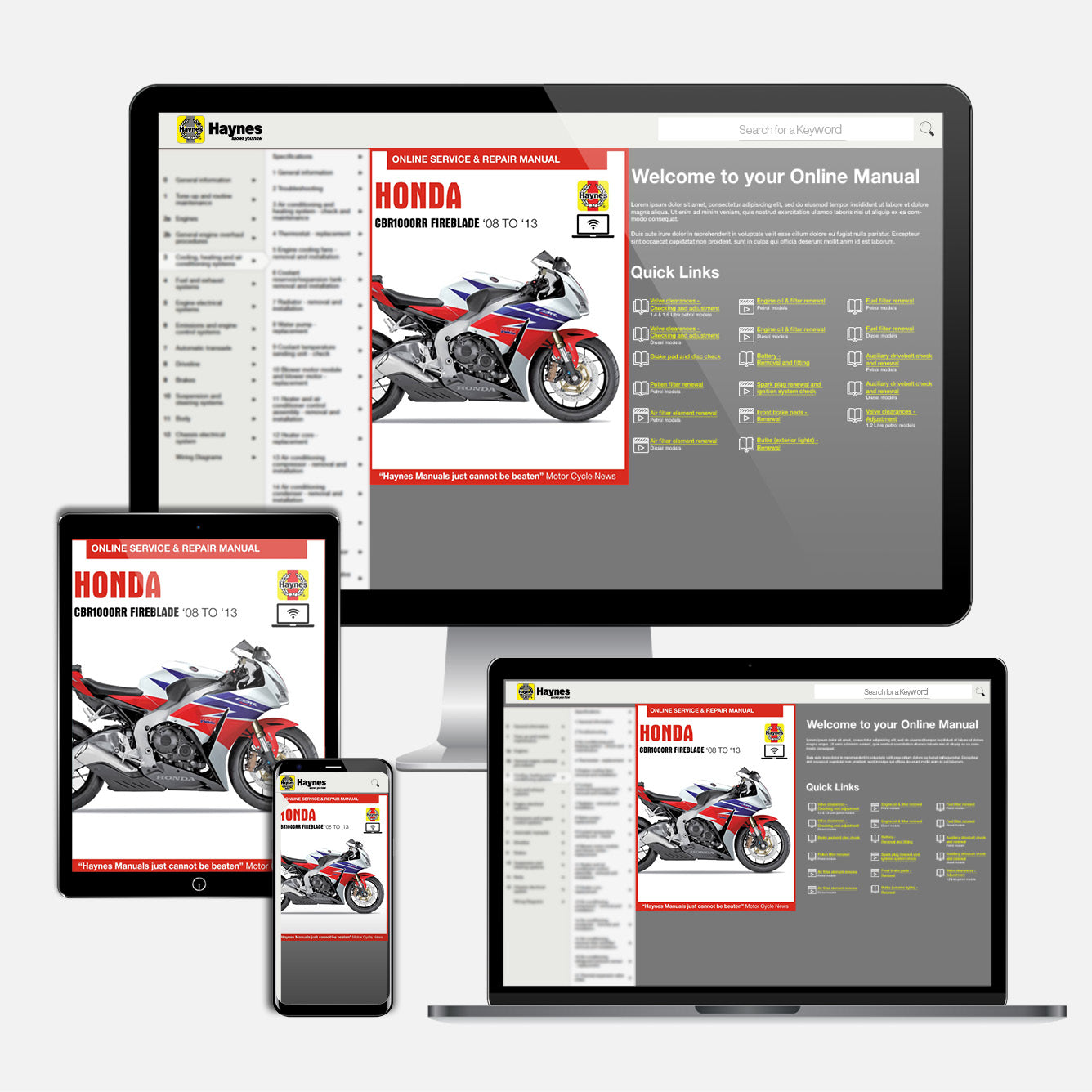 Honda CBR1000RR Fireblade (2008-2013) Haynes Repair Manual