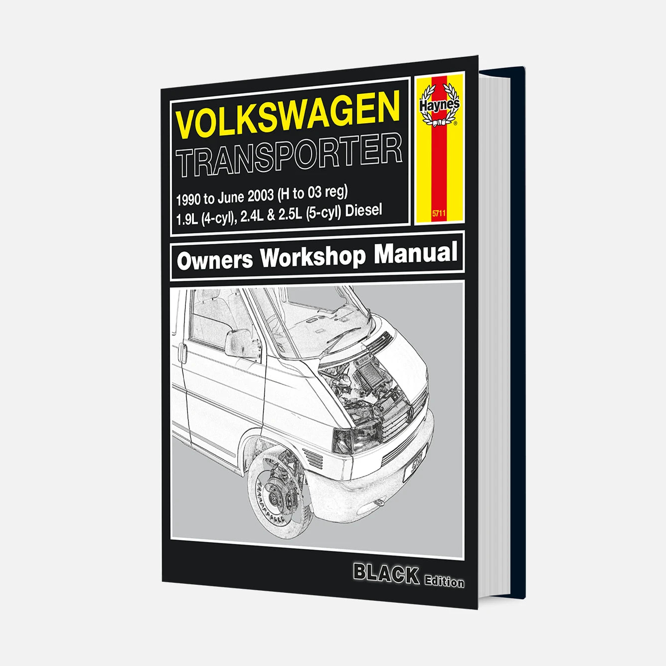 Volkswagen Transporter repair manual on a white background