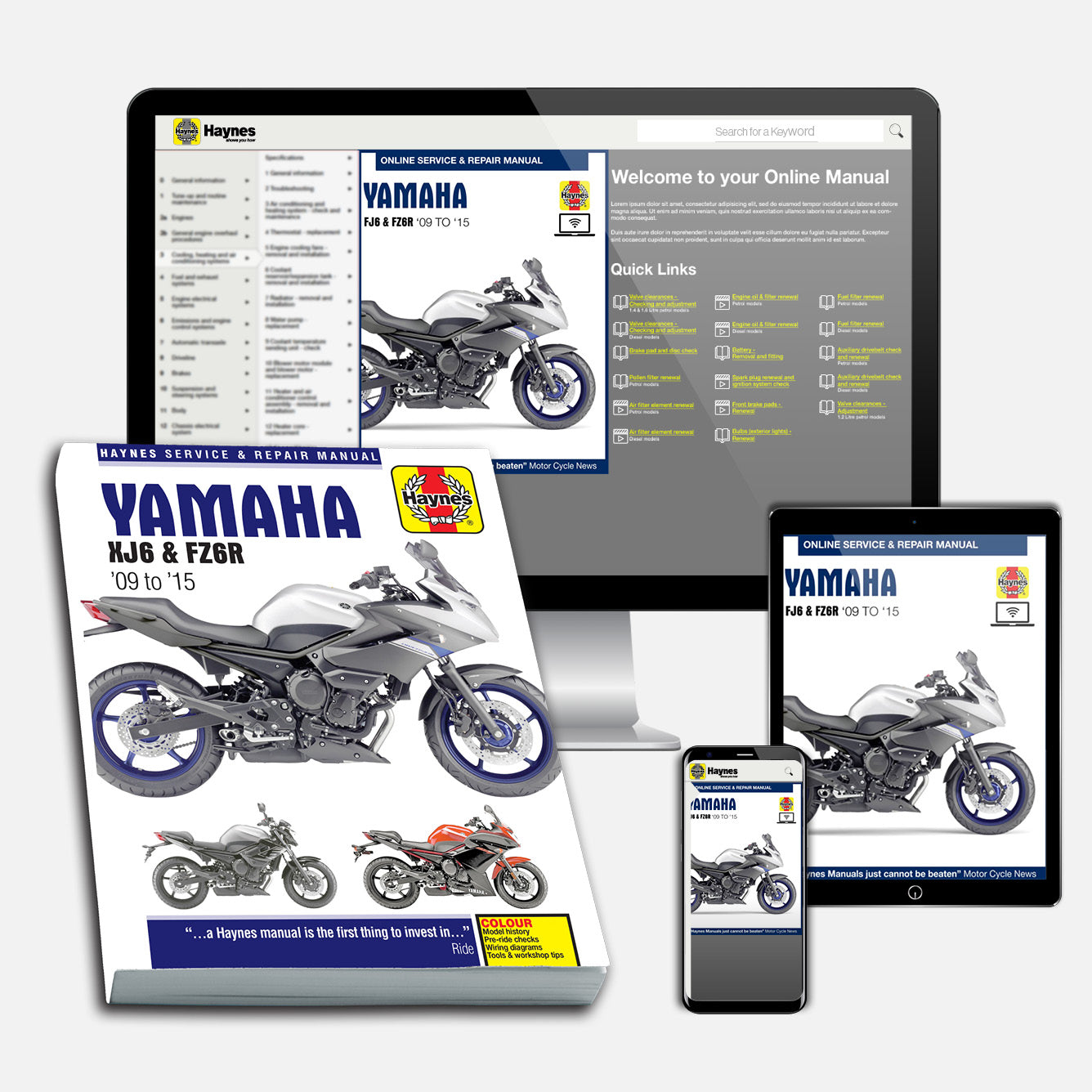 Yamaha XJ6 & FZ6R (2009-2015) Haynes Repair Manual