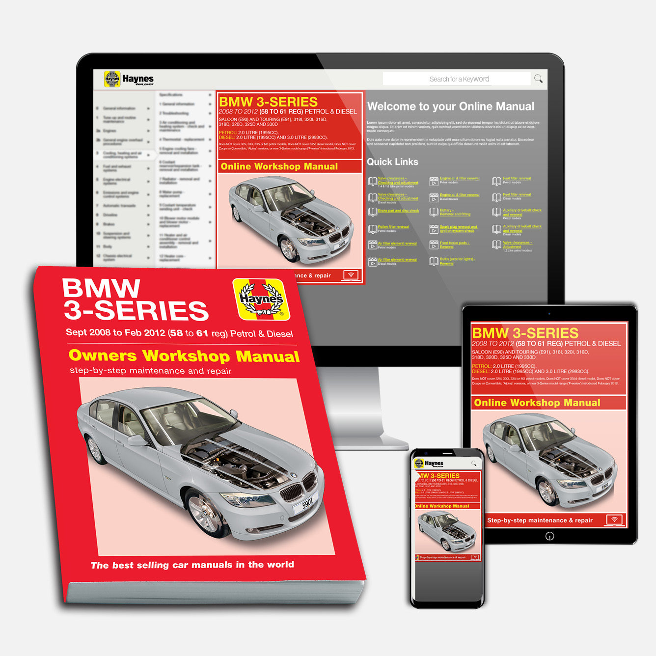 BMW 3-Series (Sept 08-Feb 2012) Haynes Repair Manual Bundle