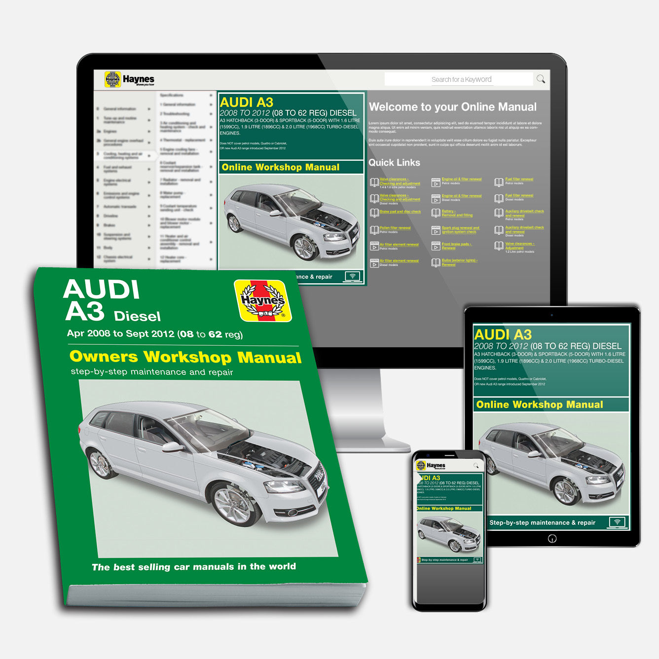 Audi A3 Diesel (Apr 2008-Sept 2012) Haynes Repair Manual