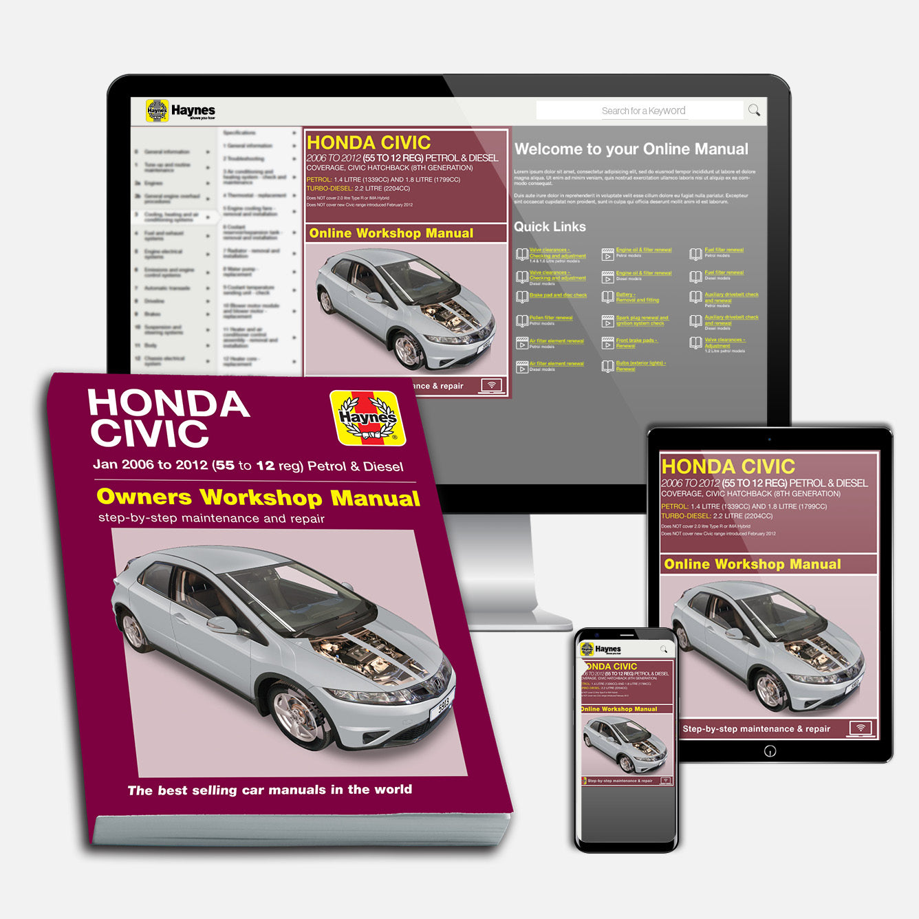 Honda Civic (Jan 2006-2012) Haynes Repair Manual Bundle