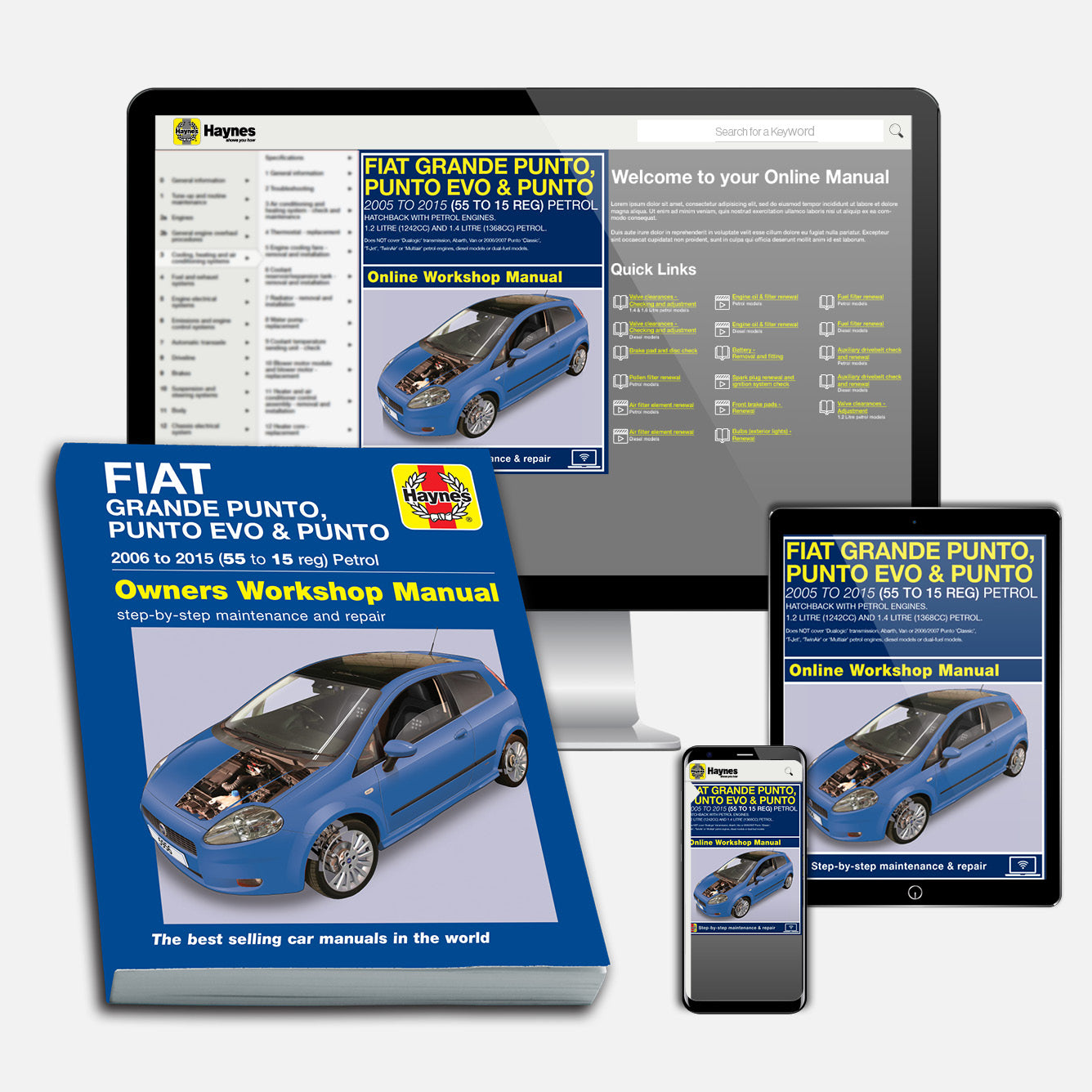 Fiat Grande Punto, Punto Evo and Punto Petrol (2006-2015) Haynes Repair Manual Bundle