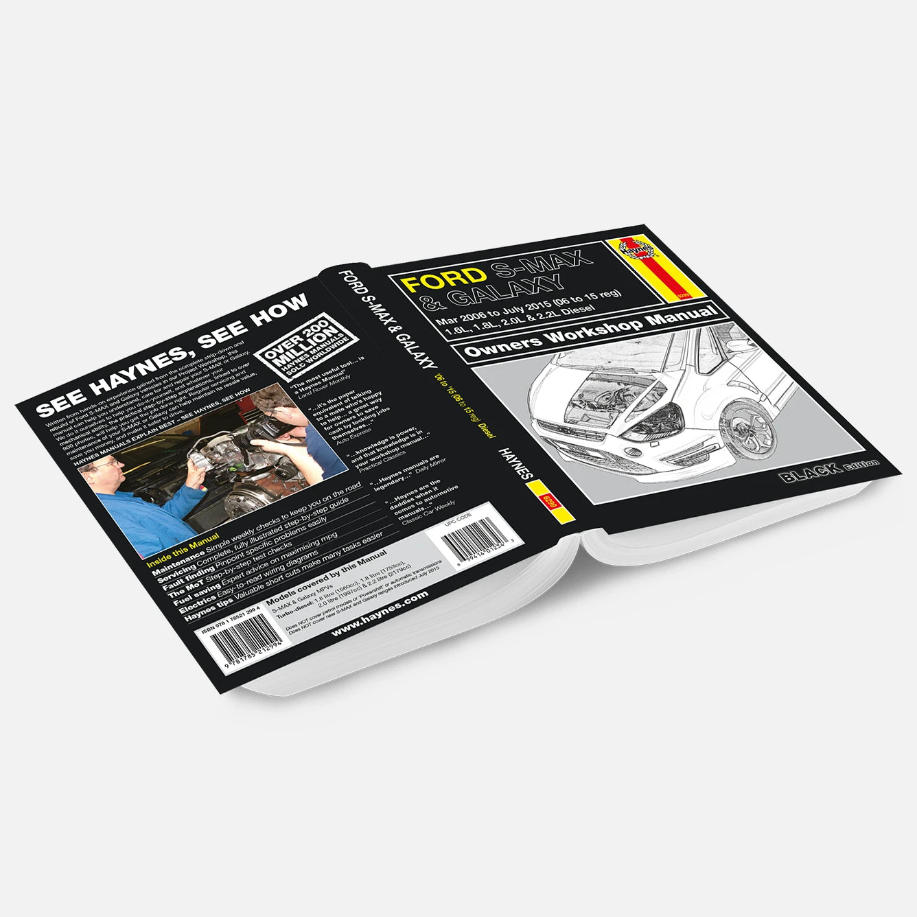 Haynes manual for Ford S-Max Galaxy on a white background