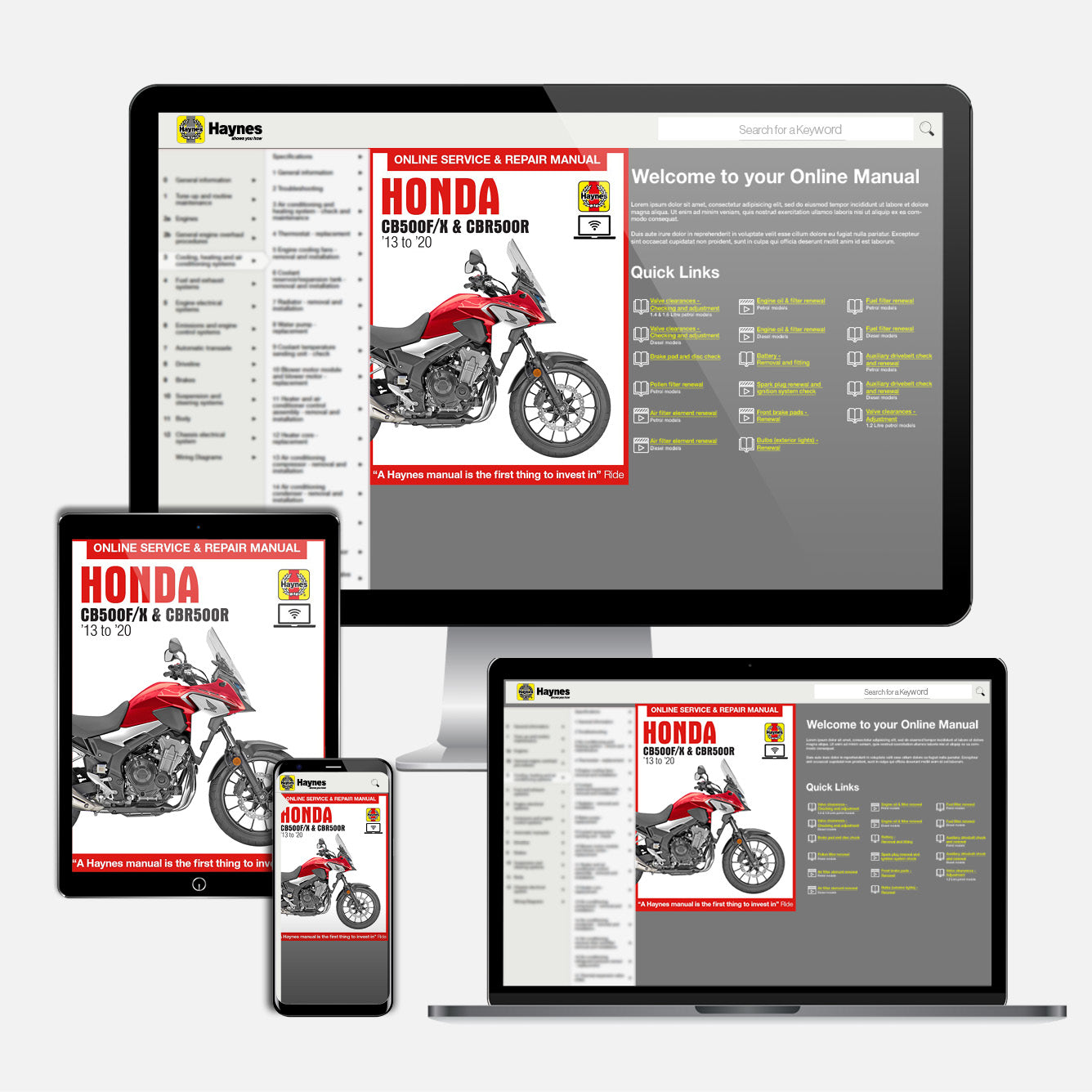 Honda CB500F/X & CBR500R (2013-2020) Haynes Repair Manual – Haynes