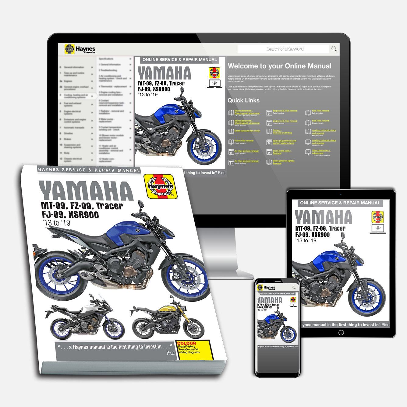 Yamaha MT-09, FZ-09, Tracer FJ-09 & XSR900 (2013-2019) Haynes Repair Manual