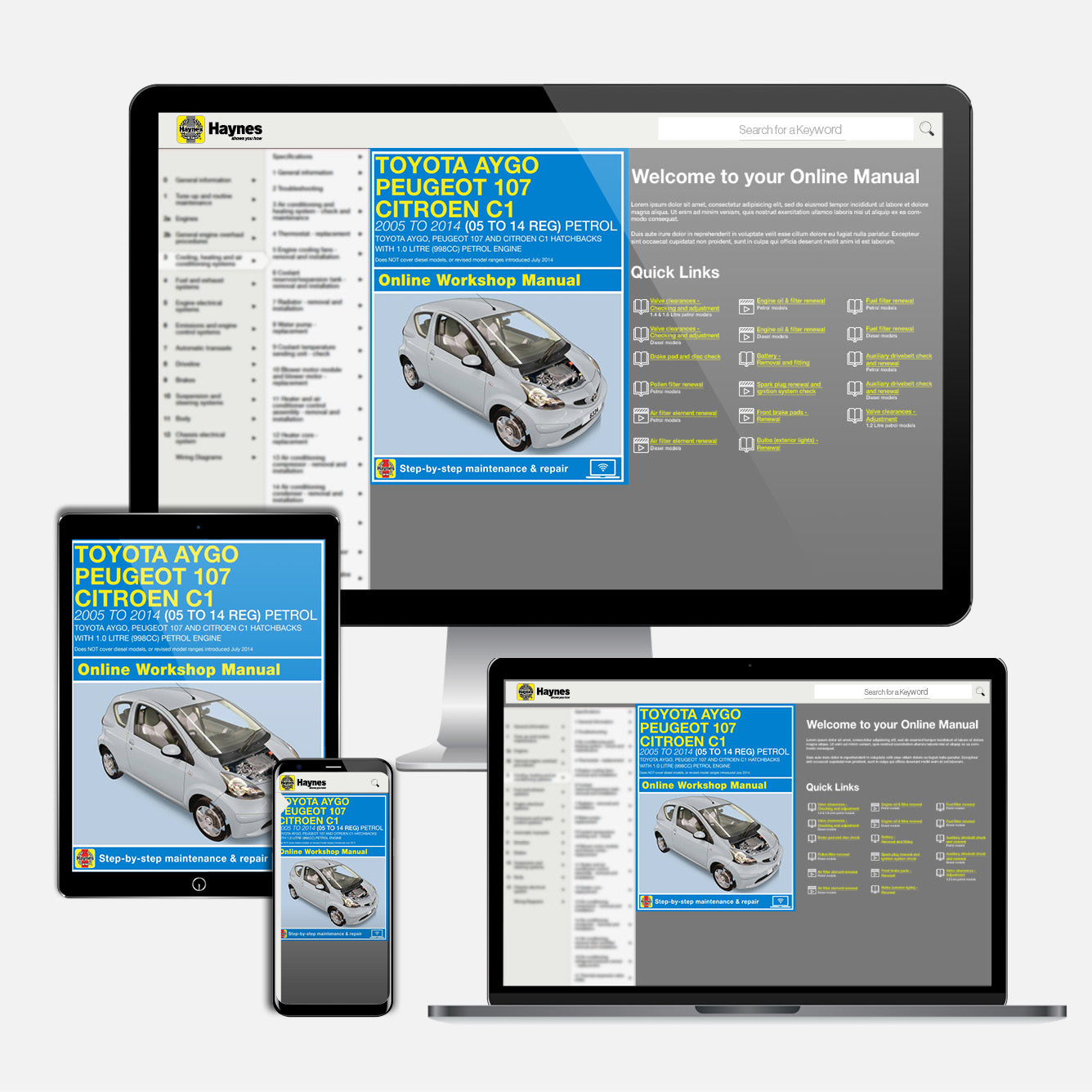 Toyota Aygo, Peugeot 107 & Citroen C1 petrol (2005-2014) Haynes Repair Manual