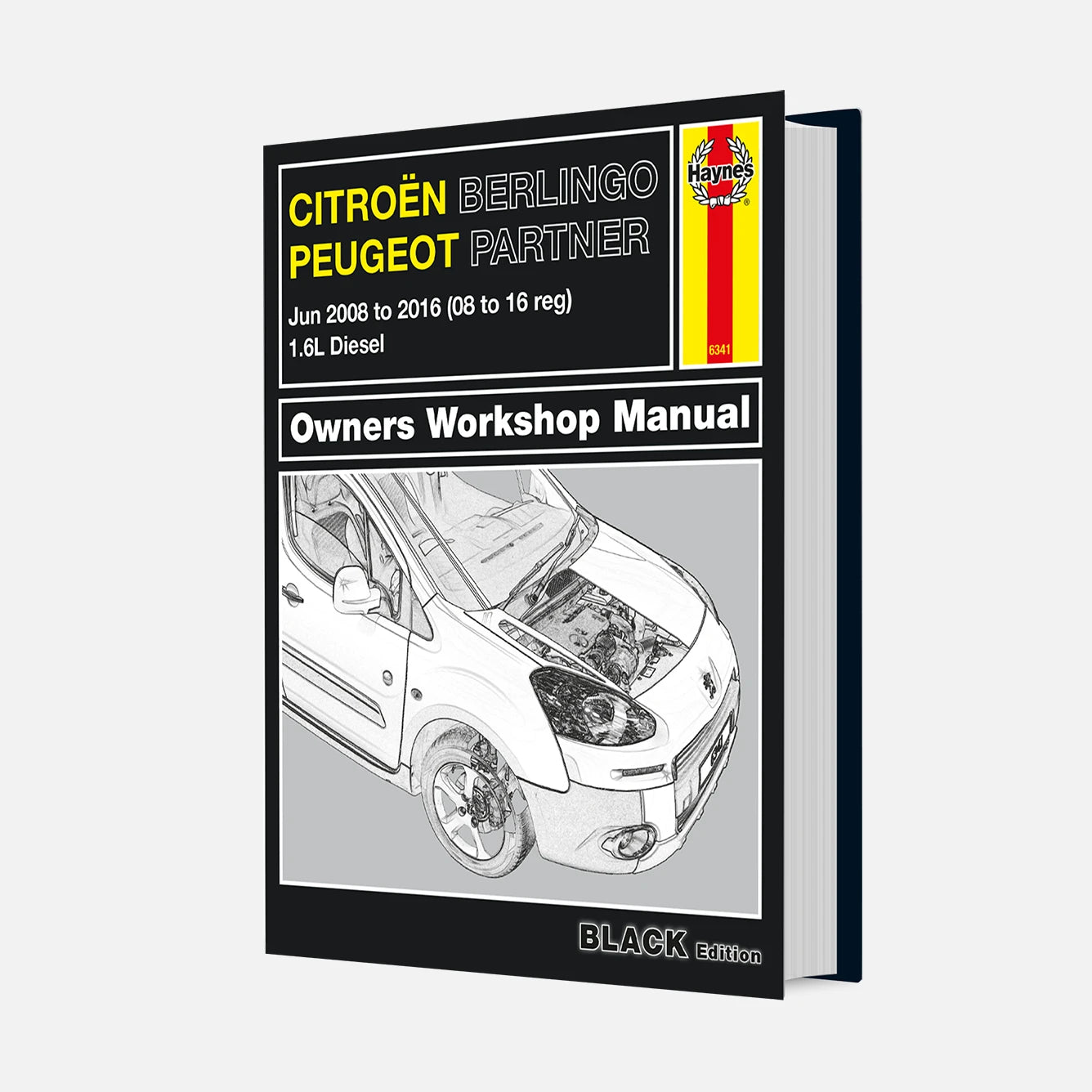 Car owners workshop manual for Citroén Berlingo and Peugeot Partner on a white background