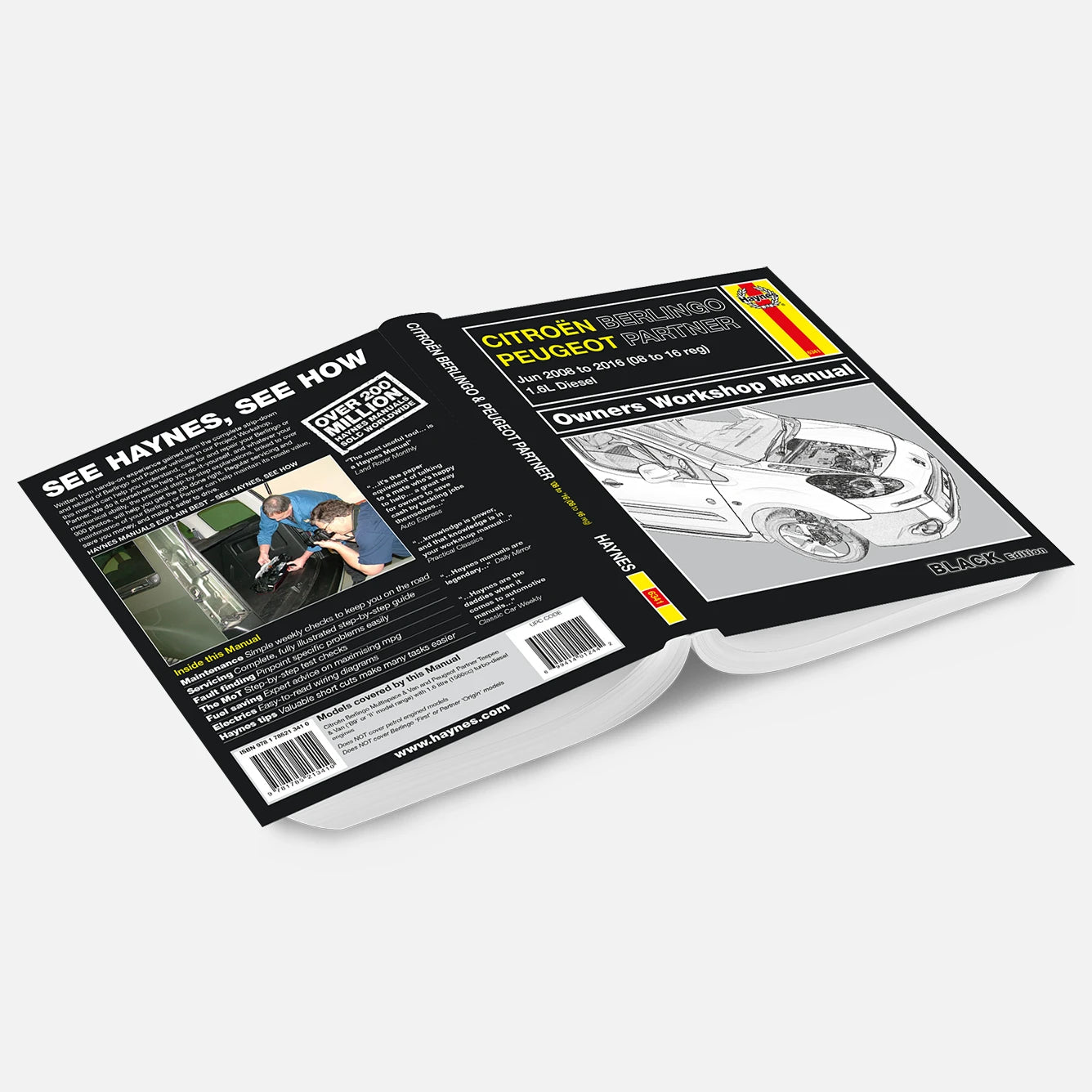 Haynes car repair manual on a white background