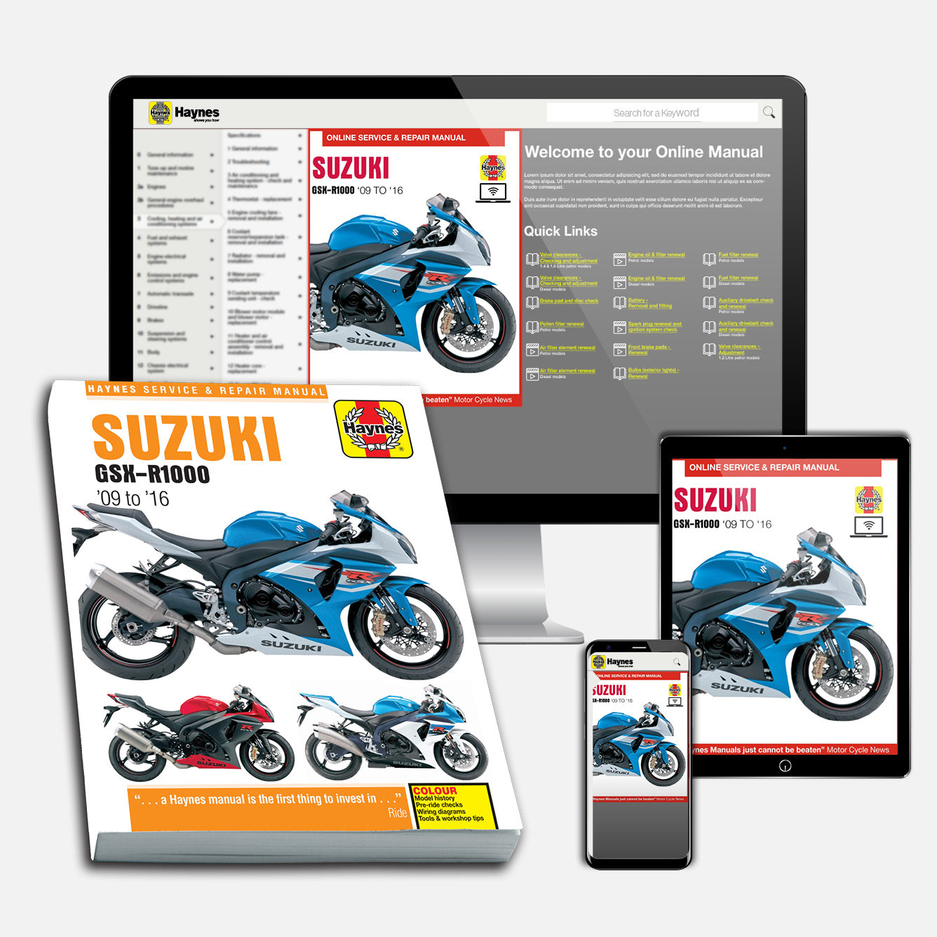 Suzuki GSX-R1000 (2009-2016) Haynes Repair Manual Bundle