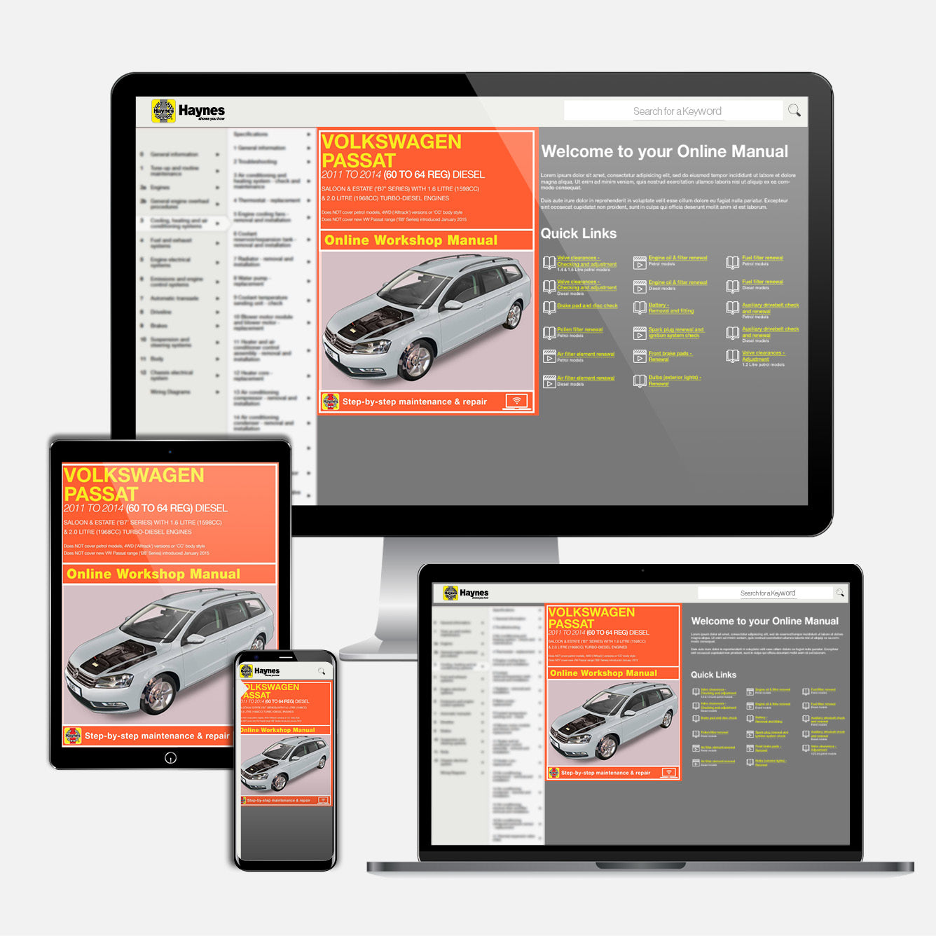 Volkswagen Passat Diesel (2011-2014) 60 to 64 Haynes Repair Manual
