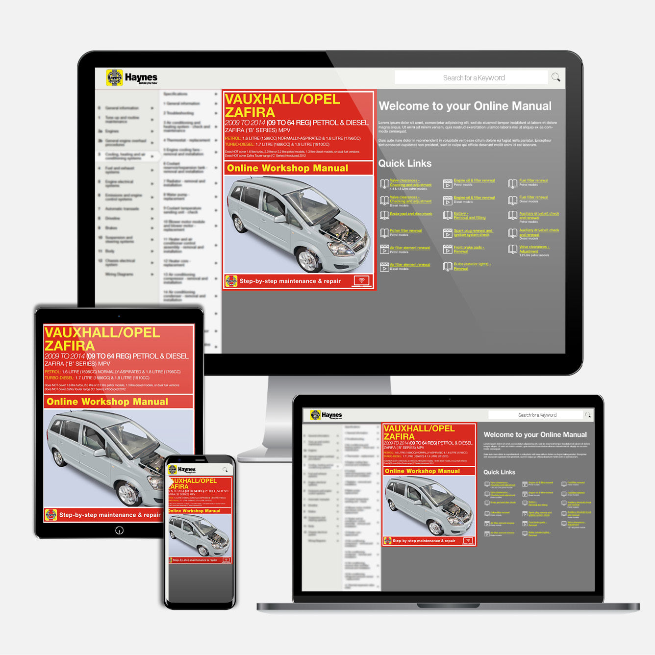 Vauxhall/Opel Zafira (Mar 2009-2014) 09 to 64 Haynes Repair Manual