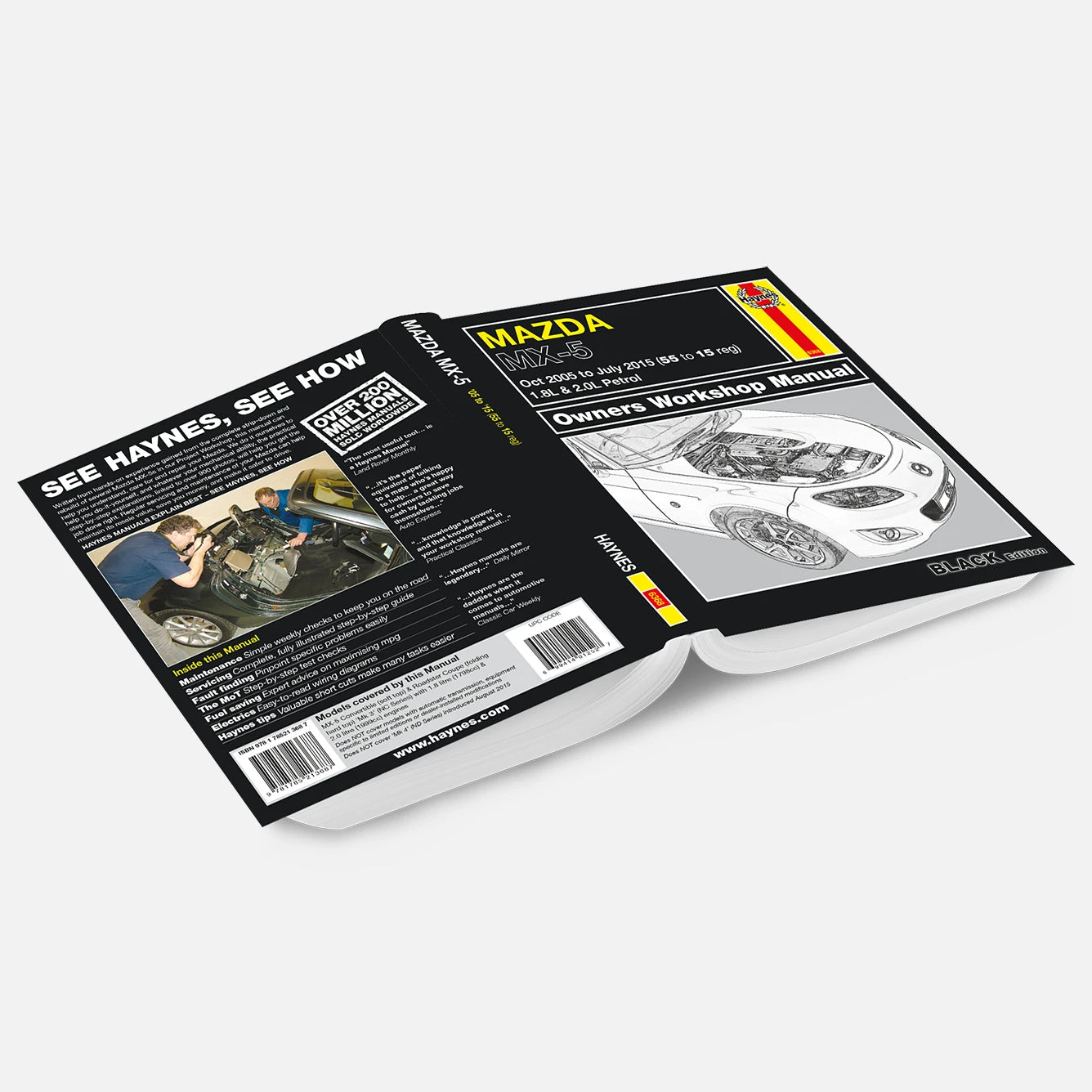 Haynes owners workshop manual for Mazda vehicle on a white background