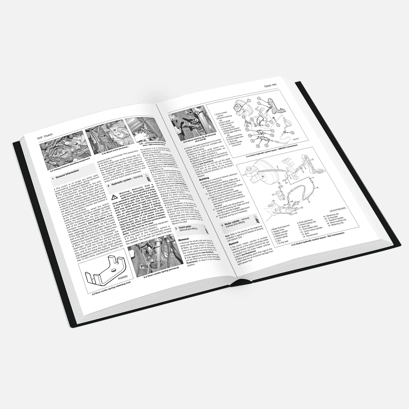 Open book with illustrations and text on a white background