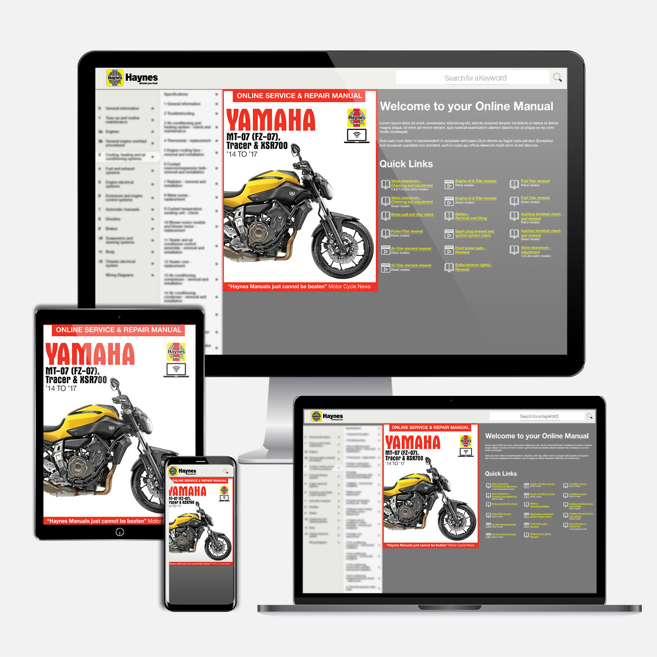Yamaha MT-07, Tracer & XSR700 (2014-2017) Haynes Repair Manual