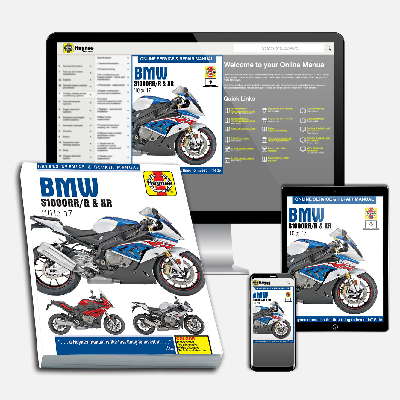 BMW S1000RR/R & XR (2010-2017) Haynes Repair Manual – Haynes
