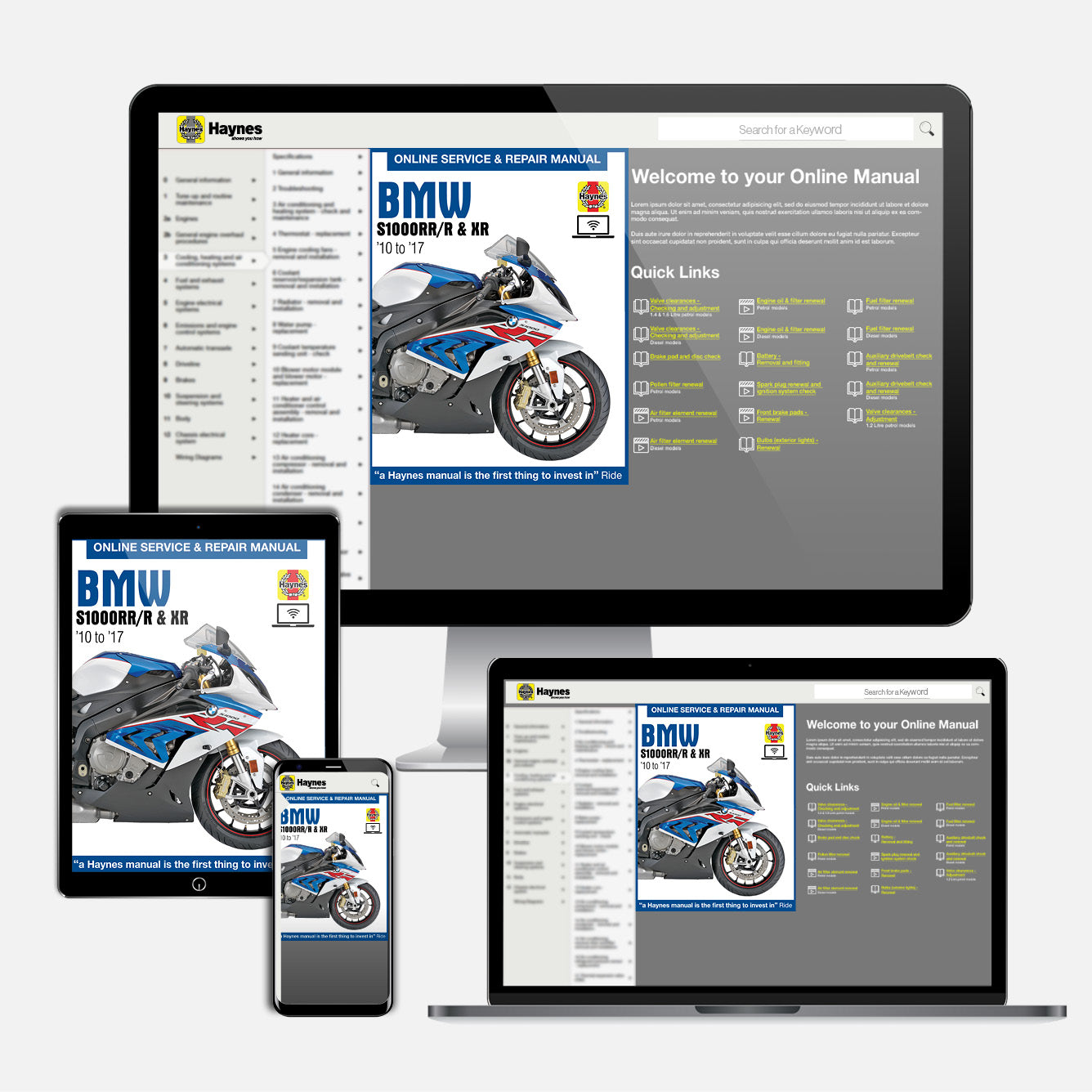 BMW S1000RR/R & XR (2010-2017) Haynes Repair Manual
