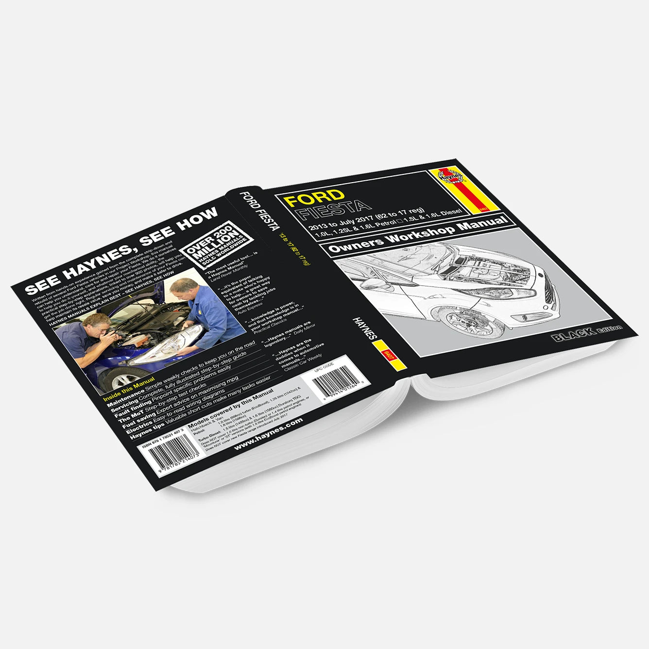 Ford Focus Haynes manual on a white background