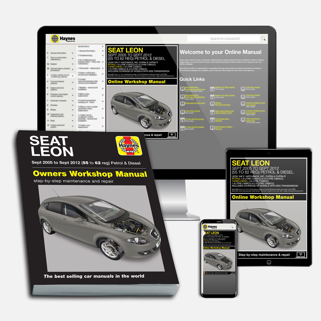 Seat Leon (Sept 2005-Sept 2012) 55 to 62 Haynes Repair Manual