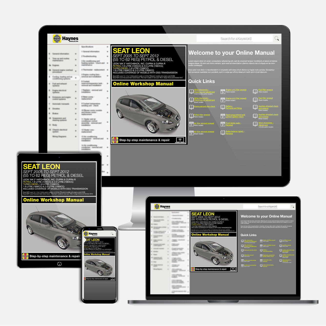 Seat Leon (Sept 2005-Sept 2012) 55 to 62 Haynes Repair Manual